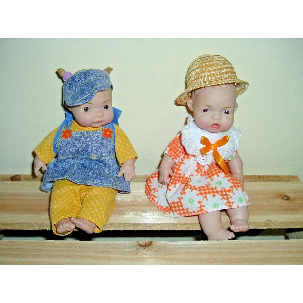 2 Uneeda 8" Dolls Lot 2003 Bean Bag Bodies & Hard Vinyl Heads Legs Hands + Bonus